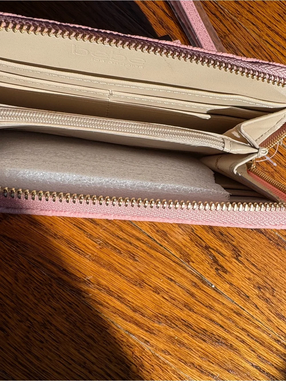 bebe Pink Zip-Around Wristlet Wallet